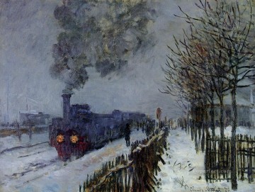 Train in the Snow the Locomotive Monet Oil Paintings
